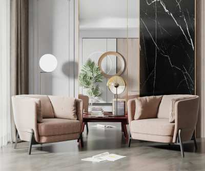 现代布艺单人沙发3D模型下载